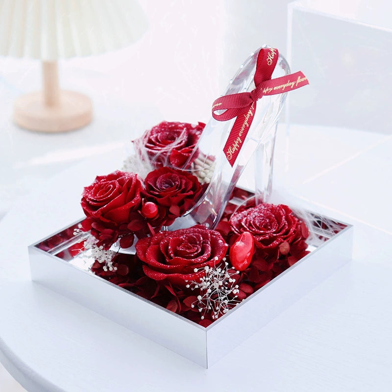 Eternal Flowers shoes with Acrylic Box – JARDIN D'ETE, Markham ON