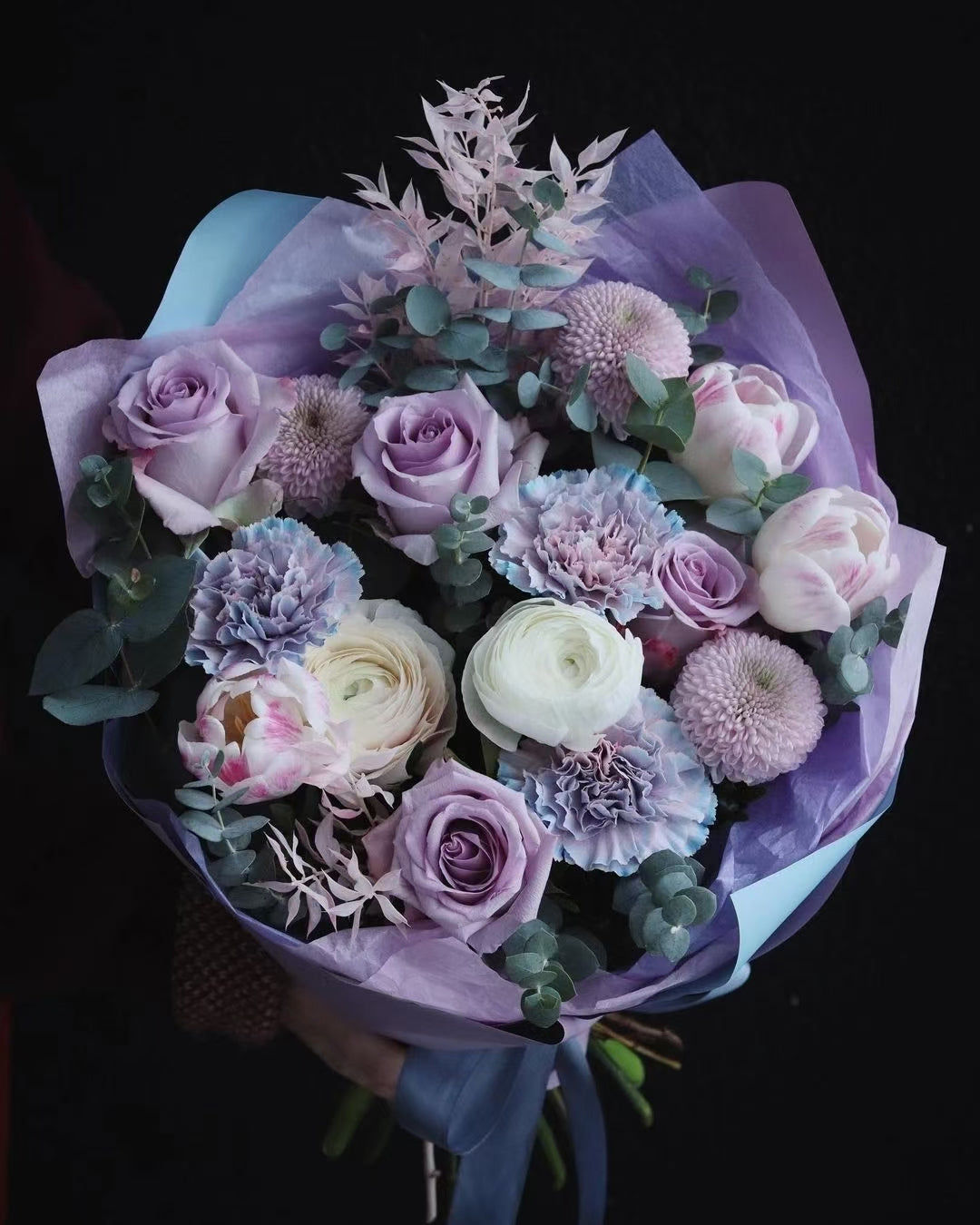 Elegant Blue & Purple Hydrangea Bouquets