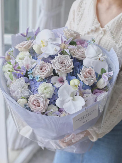 Elegant Blue & Purple Hydrangea Bouquets
