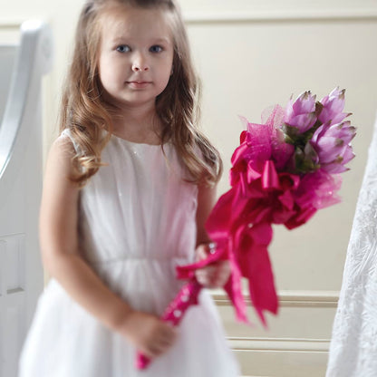 Sparkle Pink Flower Girl Bouquet – JARDIN D'ETE, Markham ON